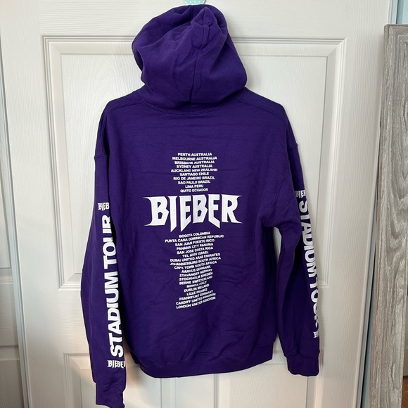 Justin Bieber purple hoodie sweater - Picture 1 of 3